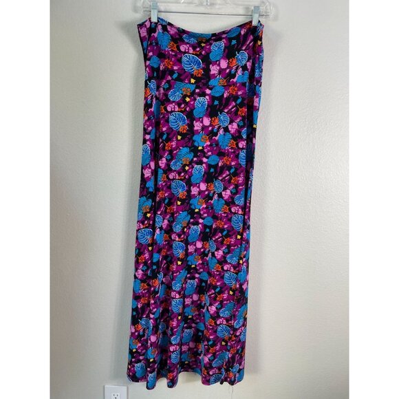 LuLaRoe Womens Large Maxi Skirt Vibrant Floral Print Stretch Pull On - Picture 7 of 7